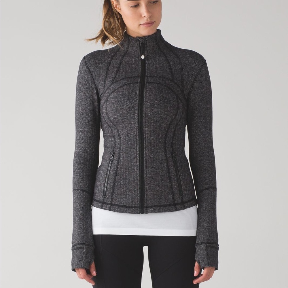 Lululemon Define Jacket Grey Herringbone Size 6
